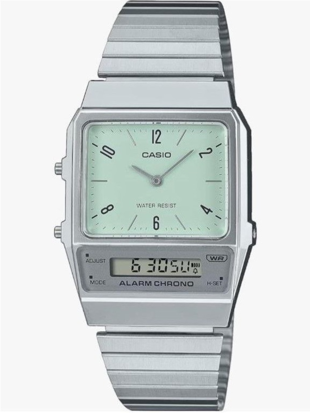 Casio Silver Watch with Mint Green Dial AQ800E